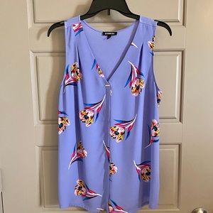 Express Purple Floral Blouse